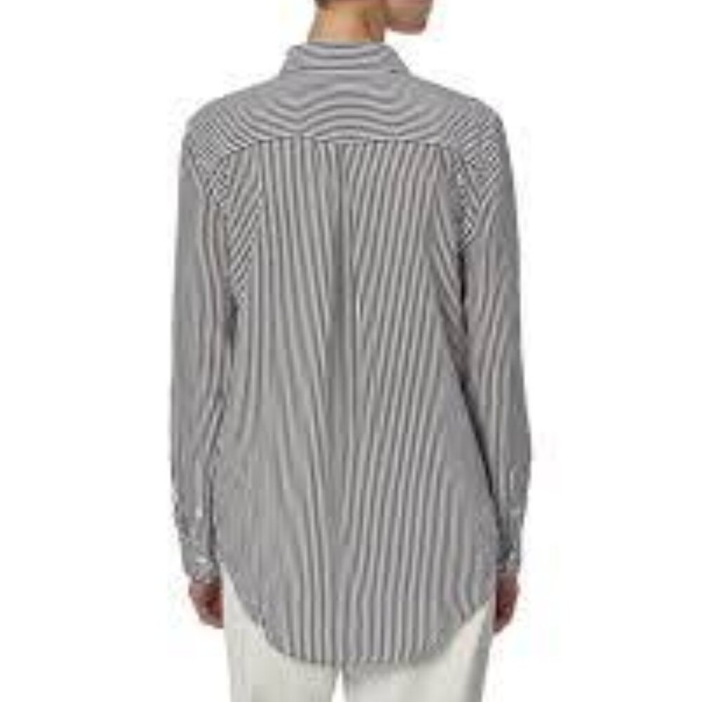 Eqipment Essential Silk Striped Long Sleeved Shirt sz L - Picture 3 of 7